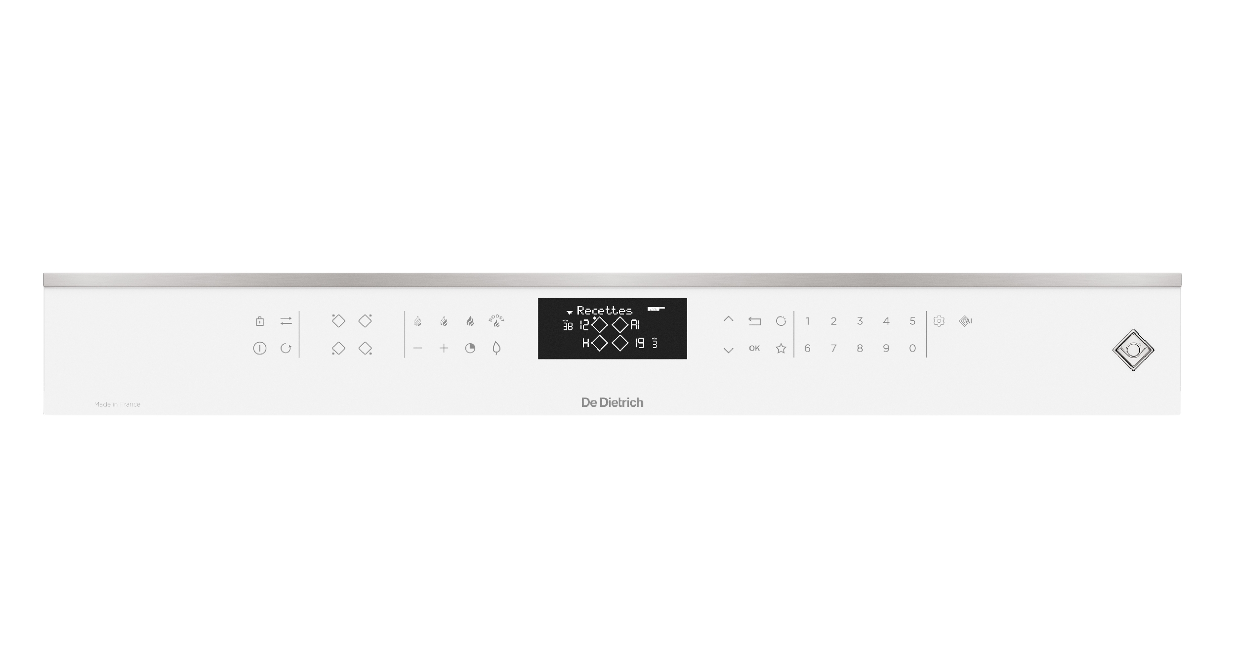 Bílý LCD dislej varné desky De Dietrich DPI4420W